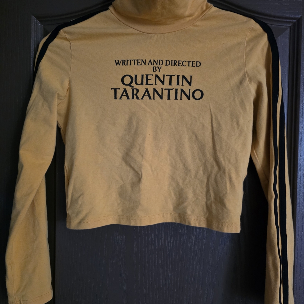 Yellow Long Sleeve Graphic Crop Top